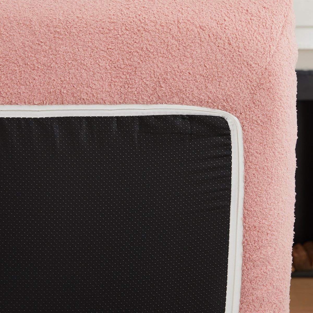 COVREO Zitzak 34 x 34 x 97 cm roze, met rugleuning en foamvulling