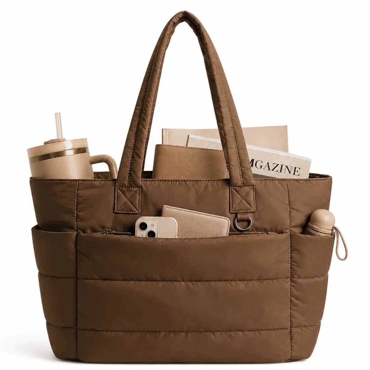 casalora – 20L Dames Tote bags/Schoudertas – Lichtgewicht nylon materiaal – Geschikt voor een laptop tot 40 cm – Meerdere compartimenten – Ingebouwde bekerhouder – Geschikt voor werk, reizen en studie.