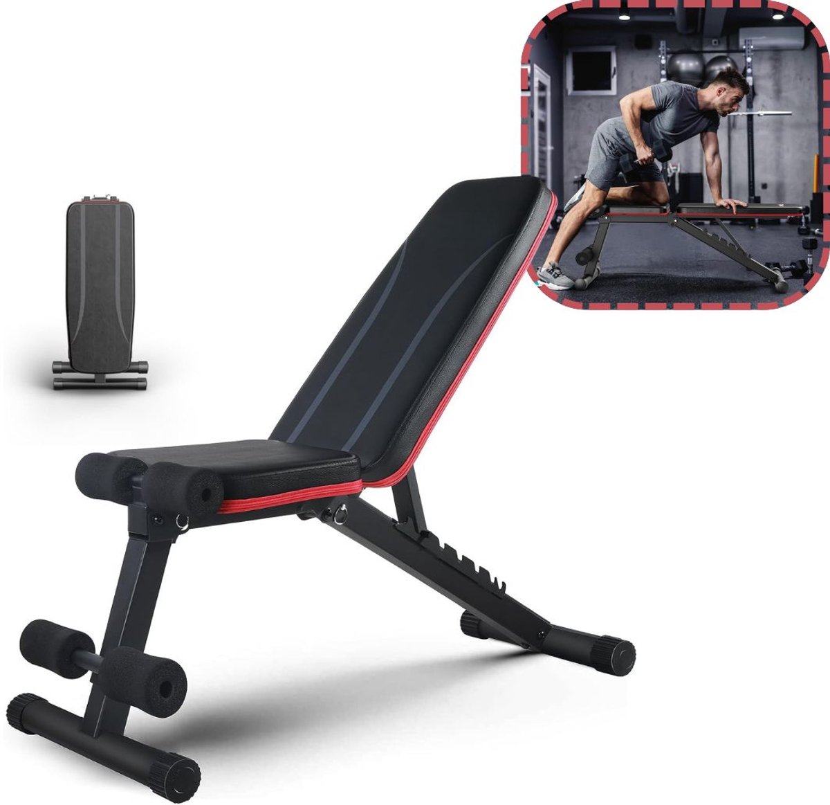 Zavio® Fitnessbank - Halterbank - Trainingsbank - Zwart