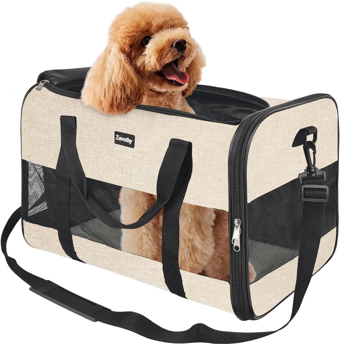 SolidKeus - Ademend en Opvouwbare Transporttas voor Katten en Honden met Matras