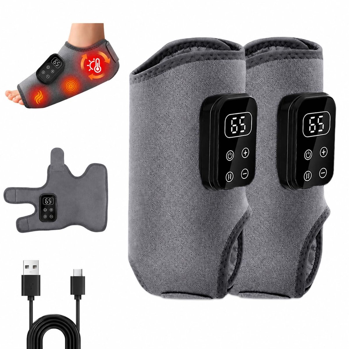 SolidKeus - Draadloze Voetmassager met Warmte en Compressie