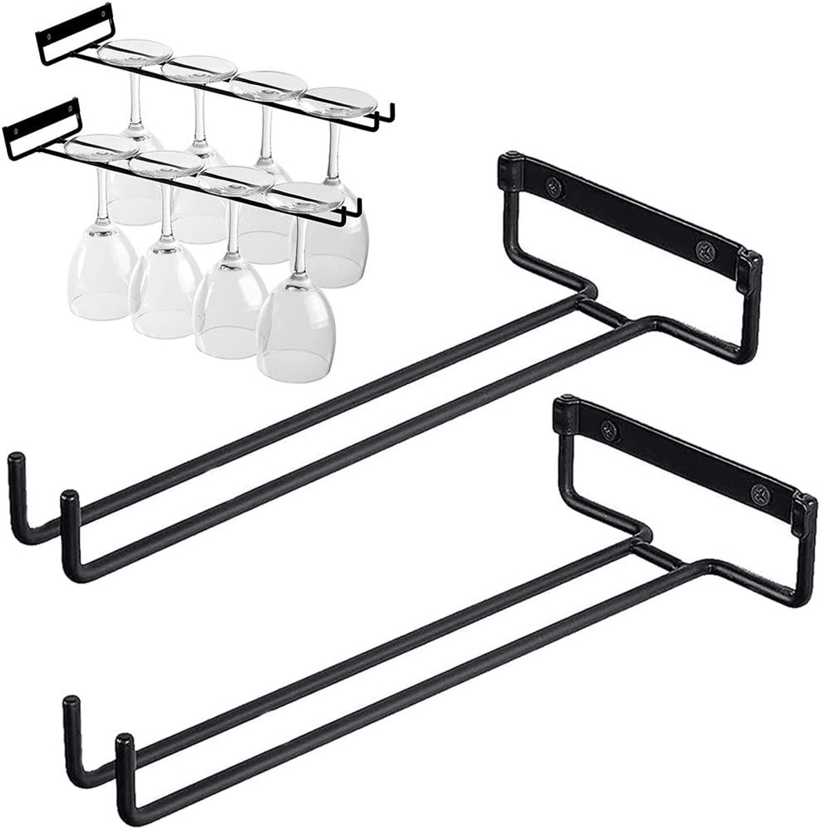 SolidKeus - Set van 2 Wandglashouders voor Wijnglazen