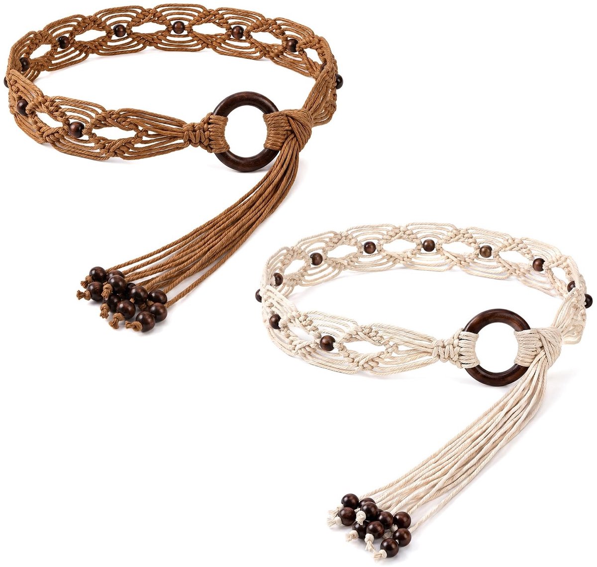 SolidKeus - Set van 2 Boho Vrouwen Gevlochten Riemen