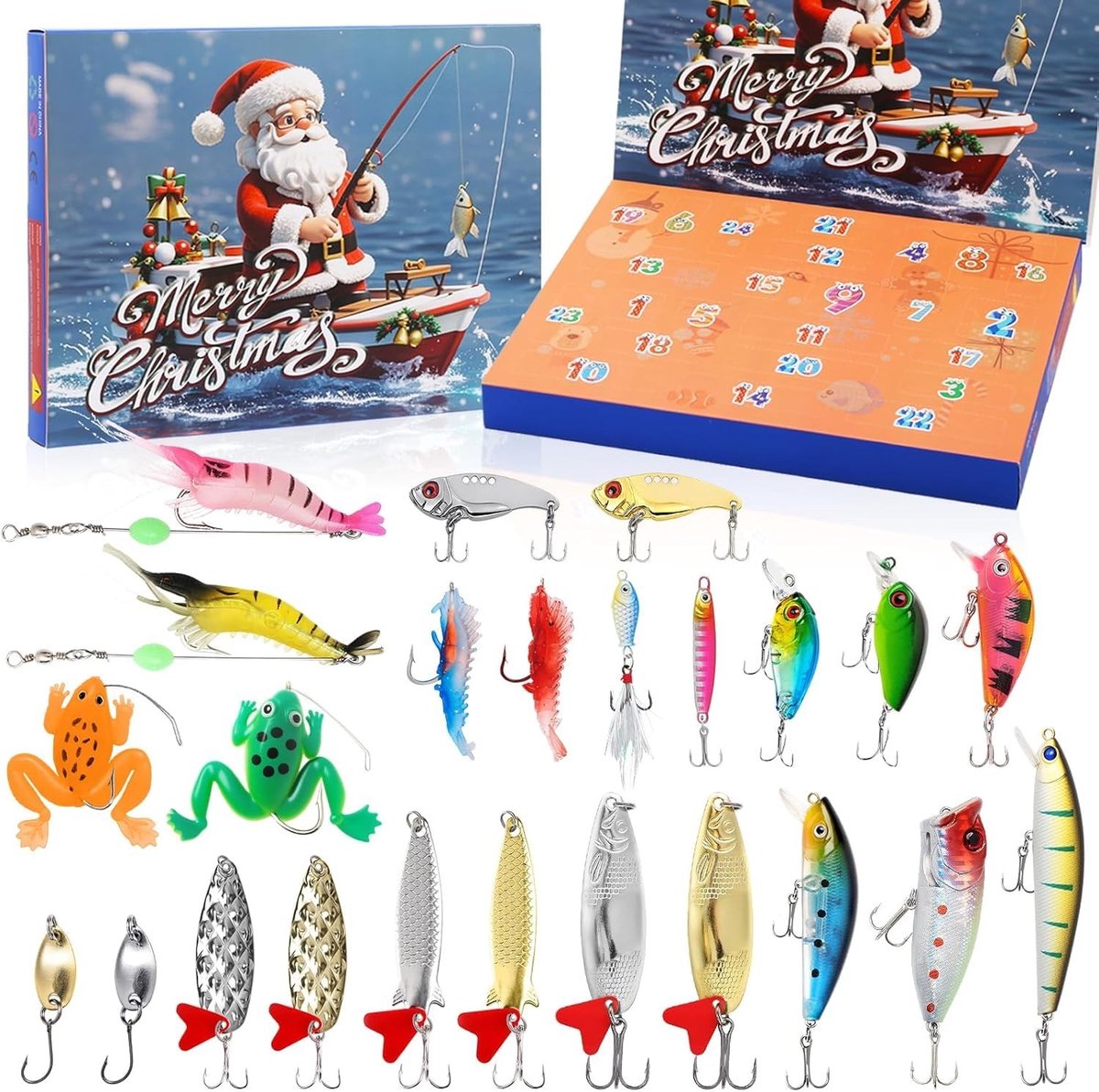 SolidKeus - Adventskalender voor Vissers met 24 Stukken Aas