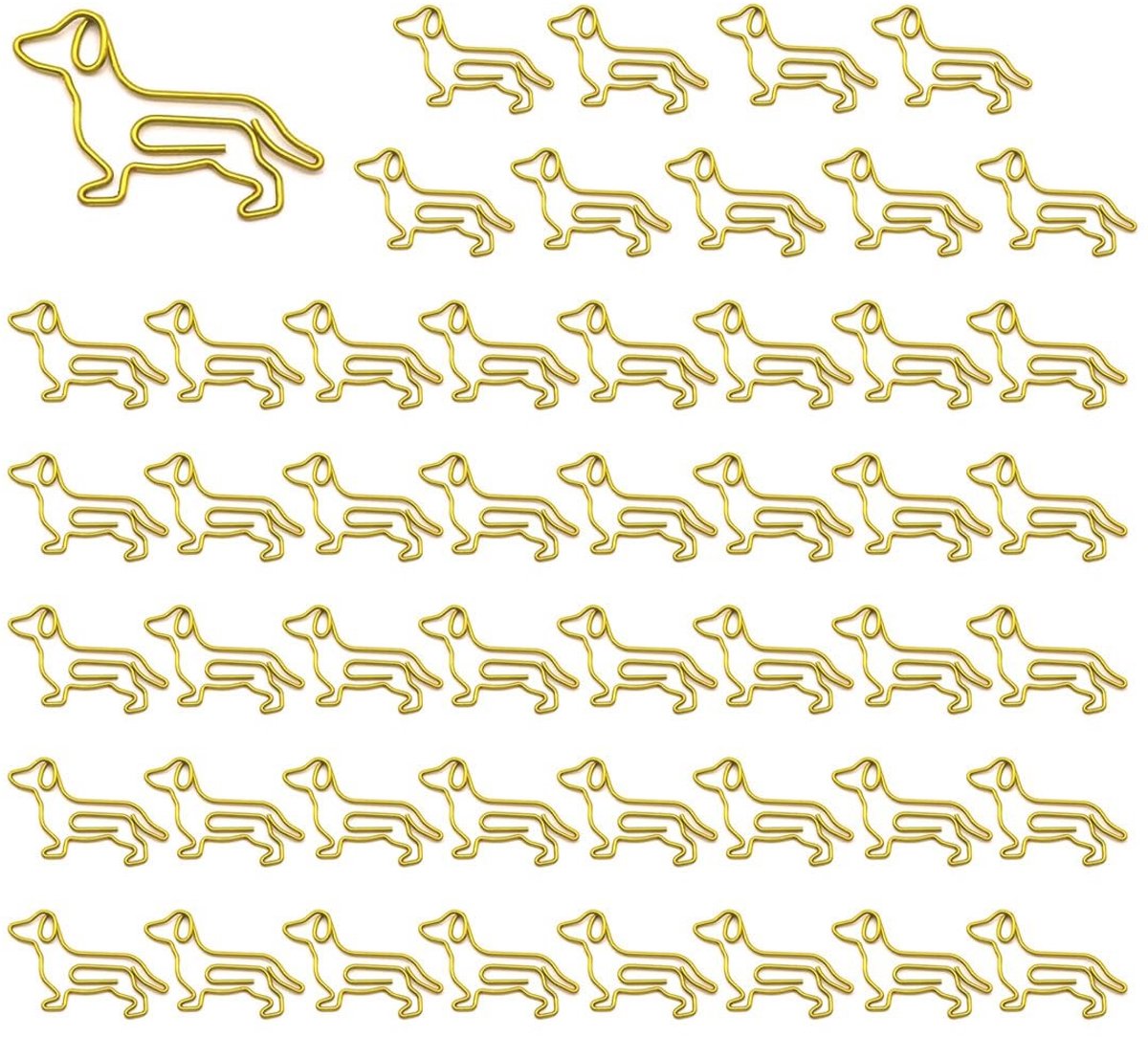 SolidKeus - Set van 50 Dackel Dier Metalen Paperclips voor School en Kantoor