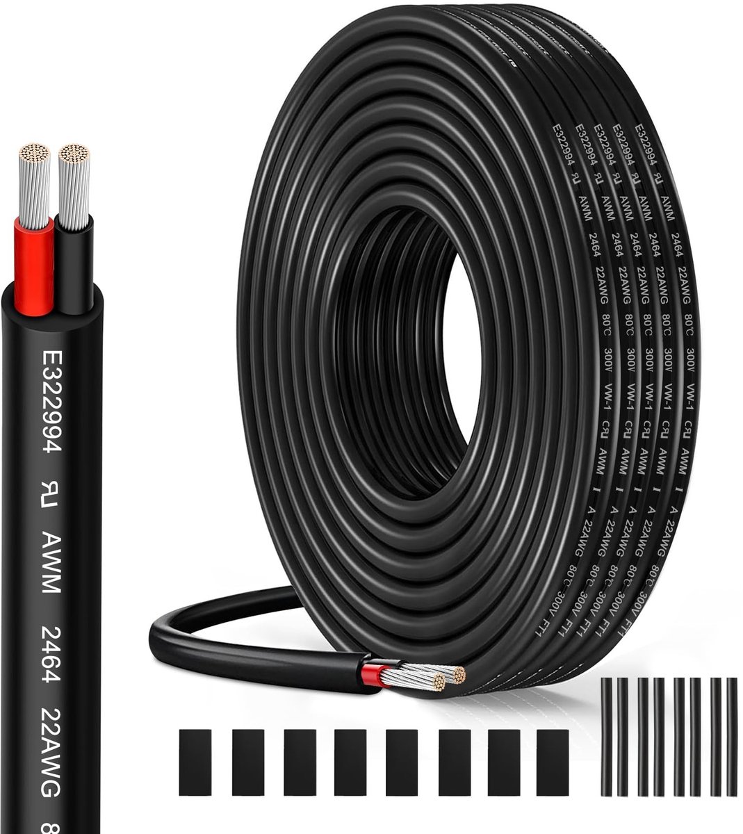 SolidKeus - 22AWG 2x0.34mm² UL2464 5m Verlengkabel voor LED Verlichting