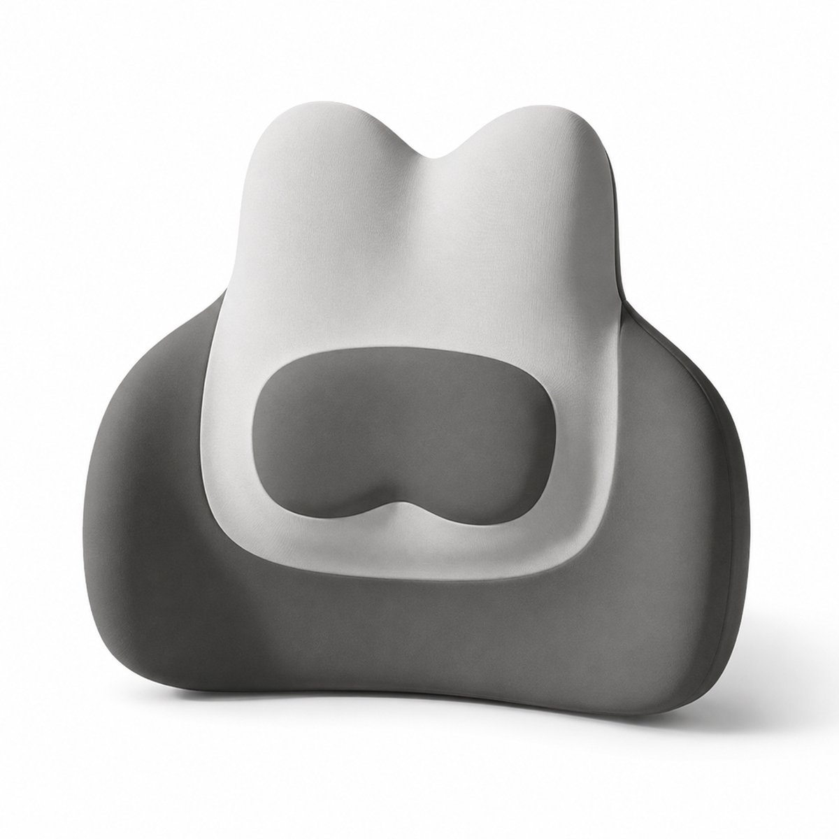 Gloovon Rugsteun - Rugkussen Onderrug en Schouders - Lendensteun Auto - Lendekussen voor Auto, Bureaustoel, Bed & Bank - Ergonomisch - Donkergrijs