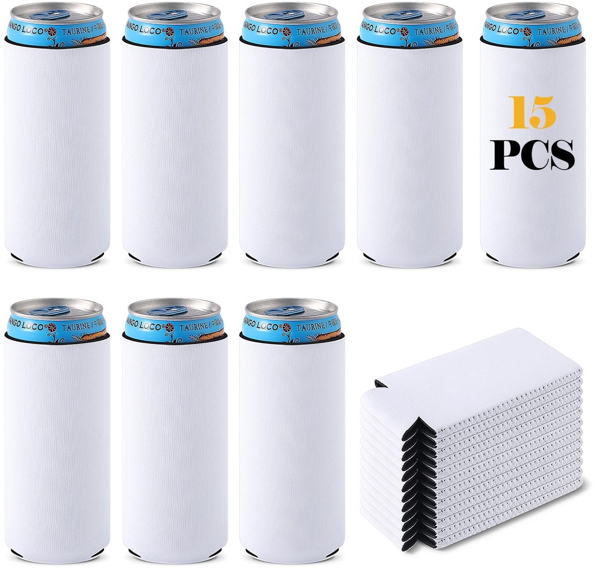 SolidKeus - 15 Stuks Slimme Koelers voor Blikjes met DIY Ontwerp