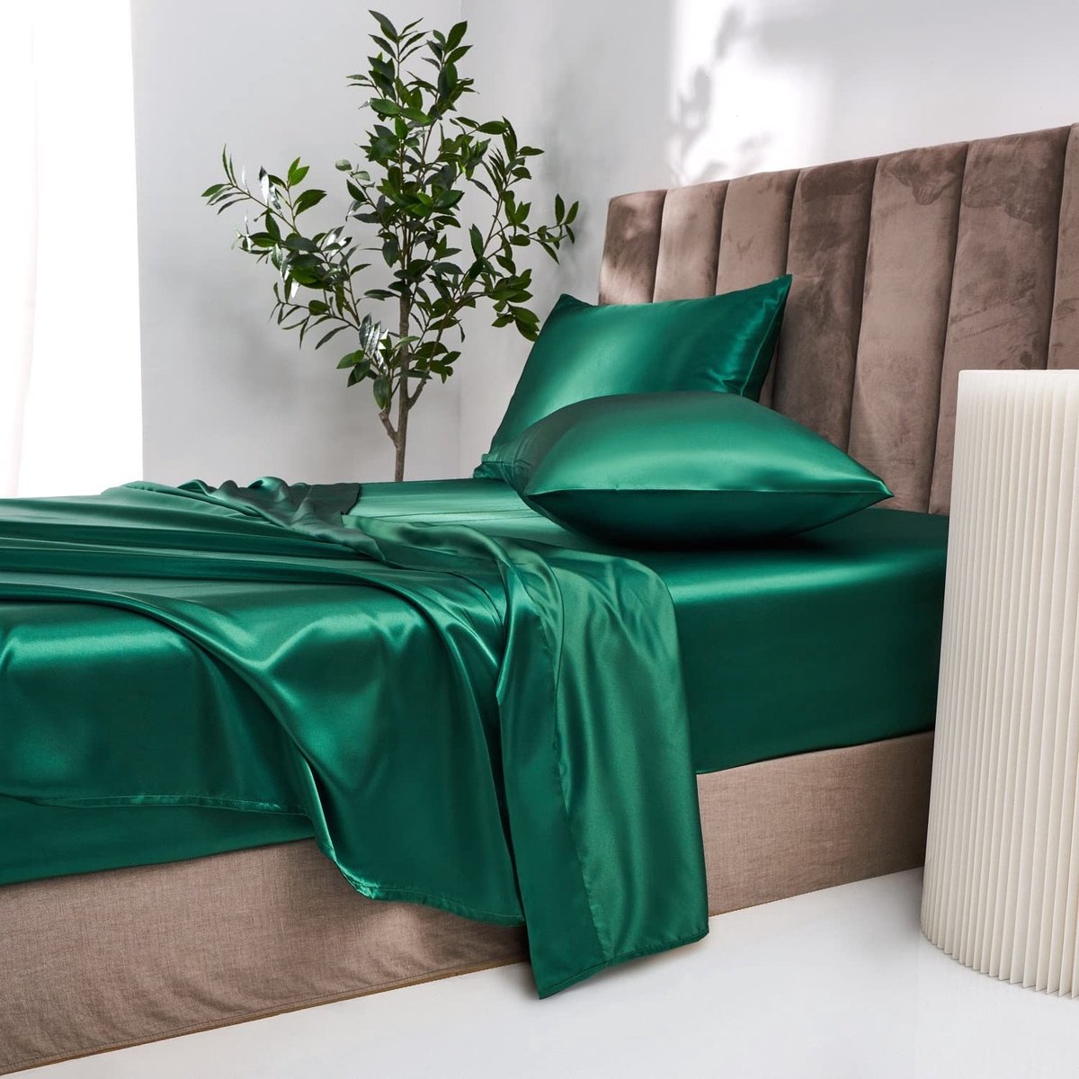 SolidKeus - Luxe Fitted Sheet 200 x 200 cm Donkergroen