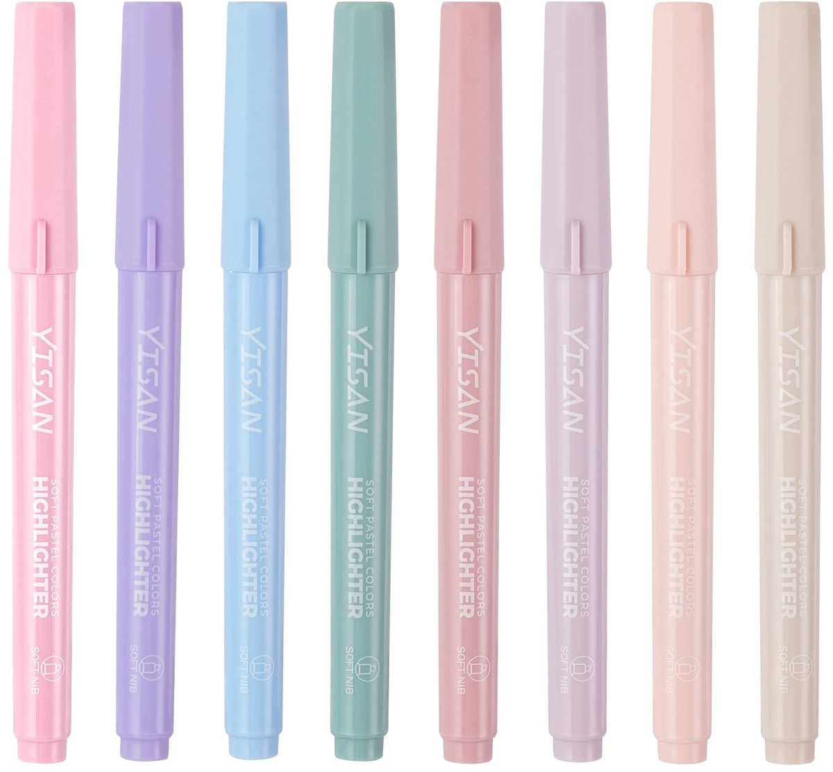 SolidKeus - Set van 8 Pastel Markers voor Hoogtepunten