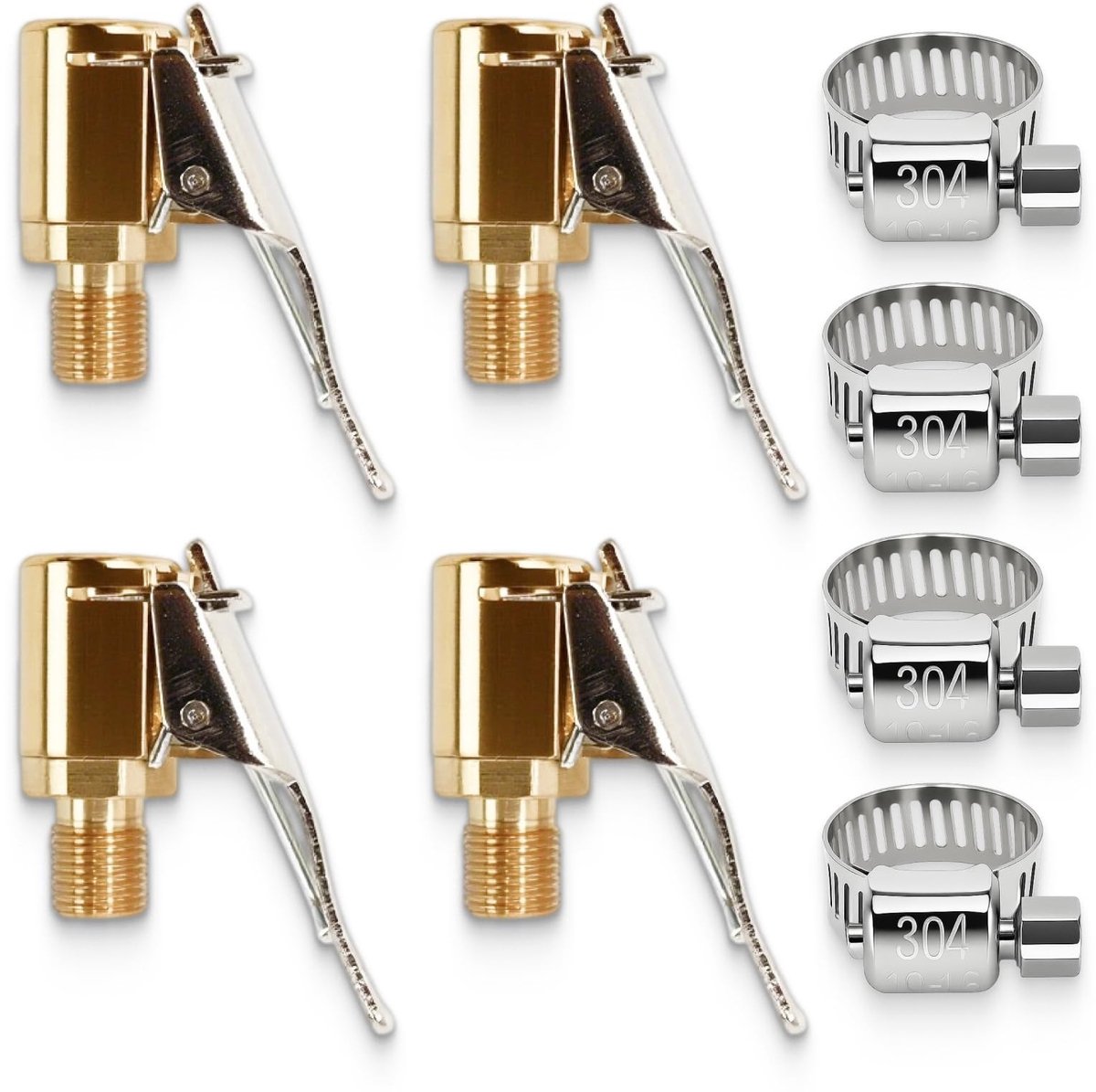 SolidKeus - 4-Piece Messing Ventielklem Set voor 8 mm Vervangingen