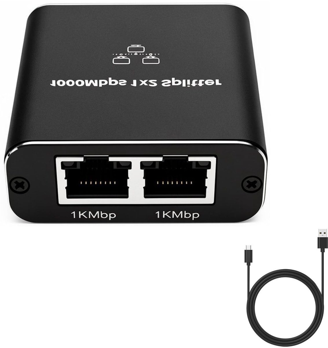 Omgoods - LAN Splitter 1 naar 2 met Ethernet Kabel
