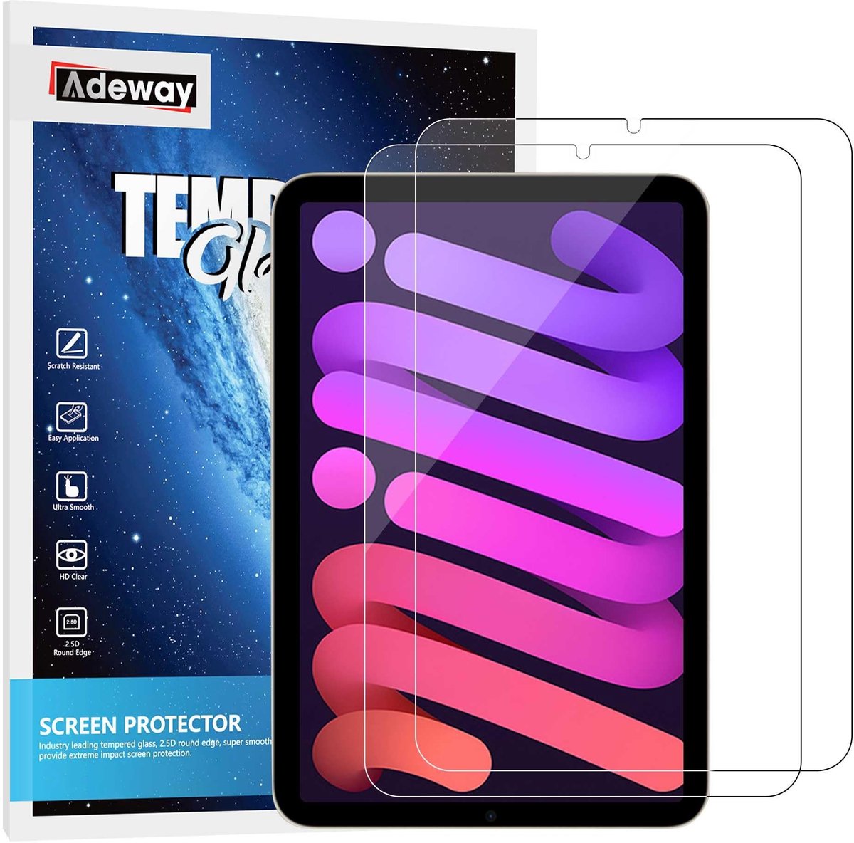 Omgoods - 2-Pack Screen Protector voor iPad Mini 7 & 6, Tempered Glass en Krasbestendig