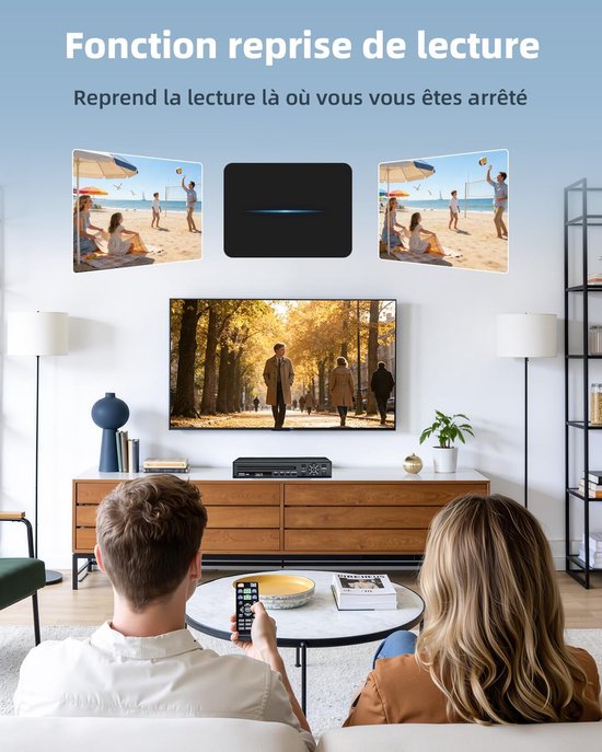 DVD-speler voor TV - HD Mediaspeler - Films Kijken - Regiovrij Afspelen - 1080p HD - Zwart — afbeelding 5