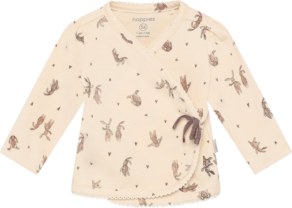 Noppies T-shirt all over print - Buttercream - Maat 80