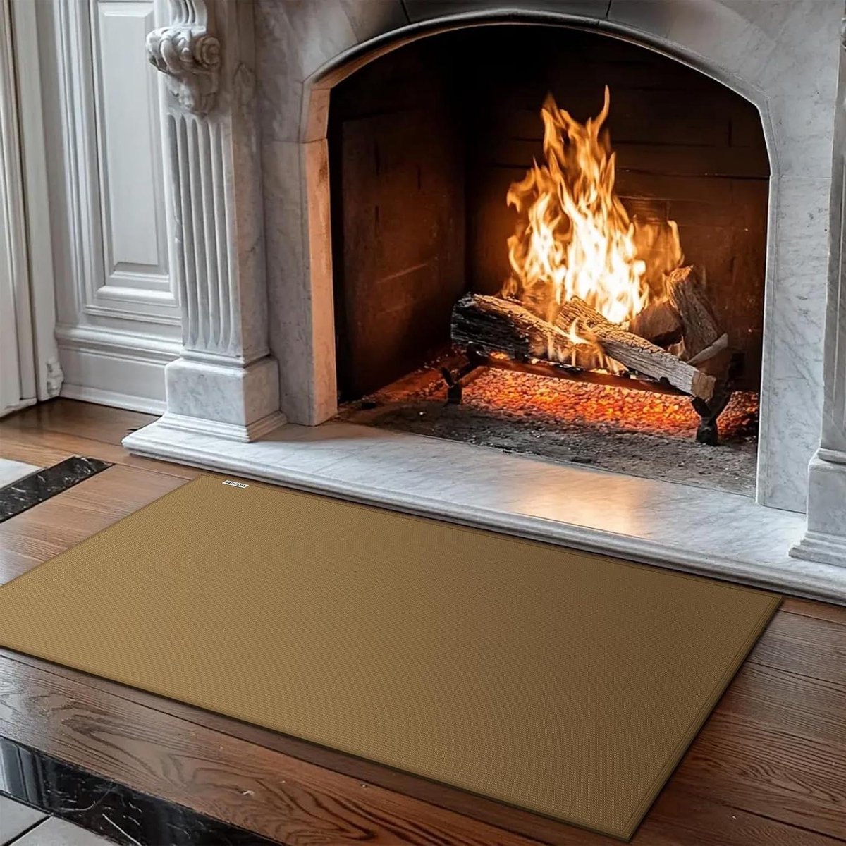 Vloermat Open Haard - Brandwerende Mat - Bescherming Vloer - Hoge Temperatuur Bestendig - 61 x 107 cm - Bruin