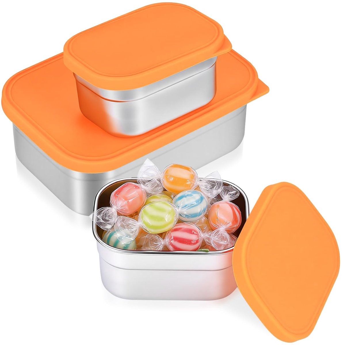 Omgoods - Set van 3 RVS Bento Lunchdozen met Deksel