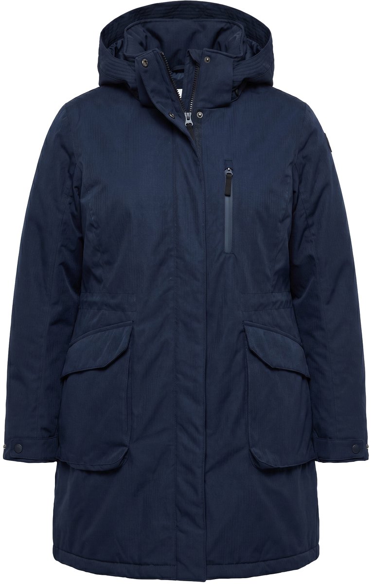 Ulla Popken - Dames - HYPRAR outdoorparka waterdicht capuchon gevoerd - Marine - Maat 50+
