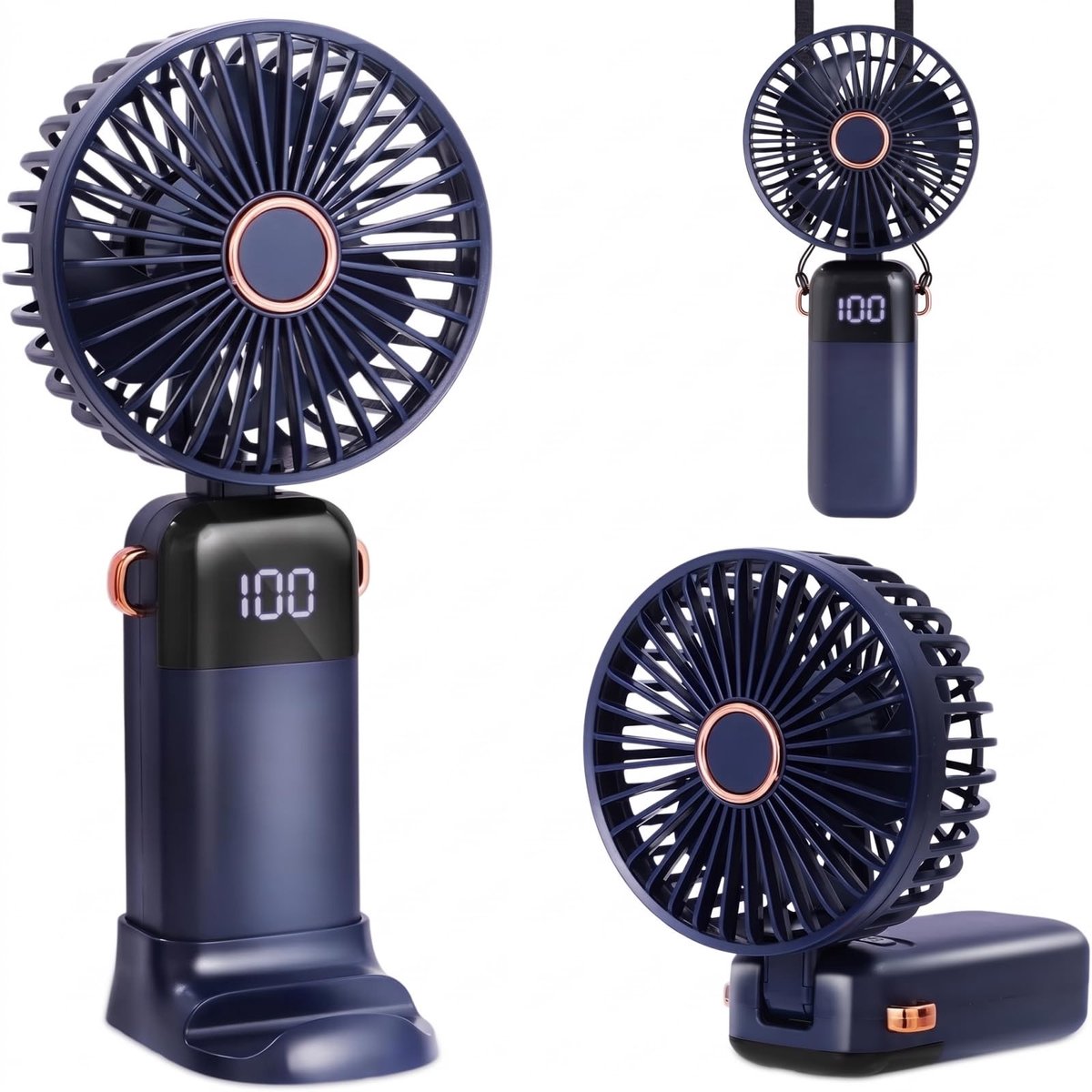 Omgoods - Draagbare Mini Ventilator met 5 Snelheden en Oplaadbare Batterij