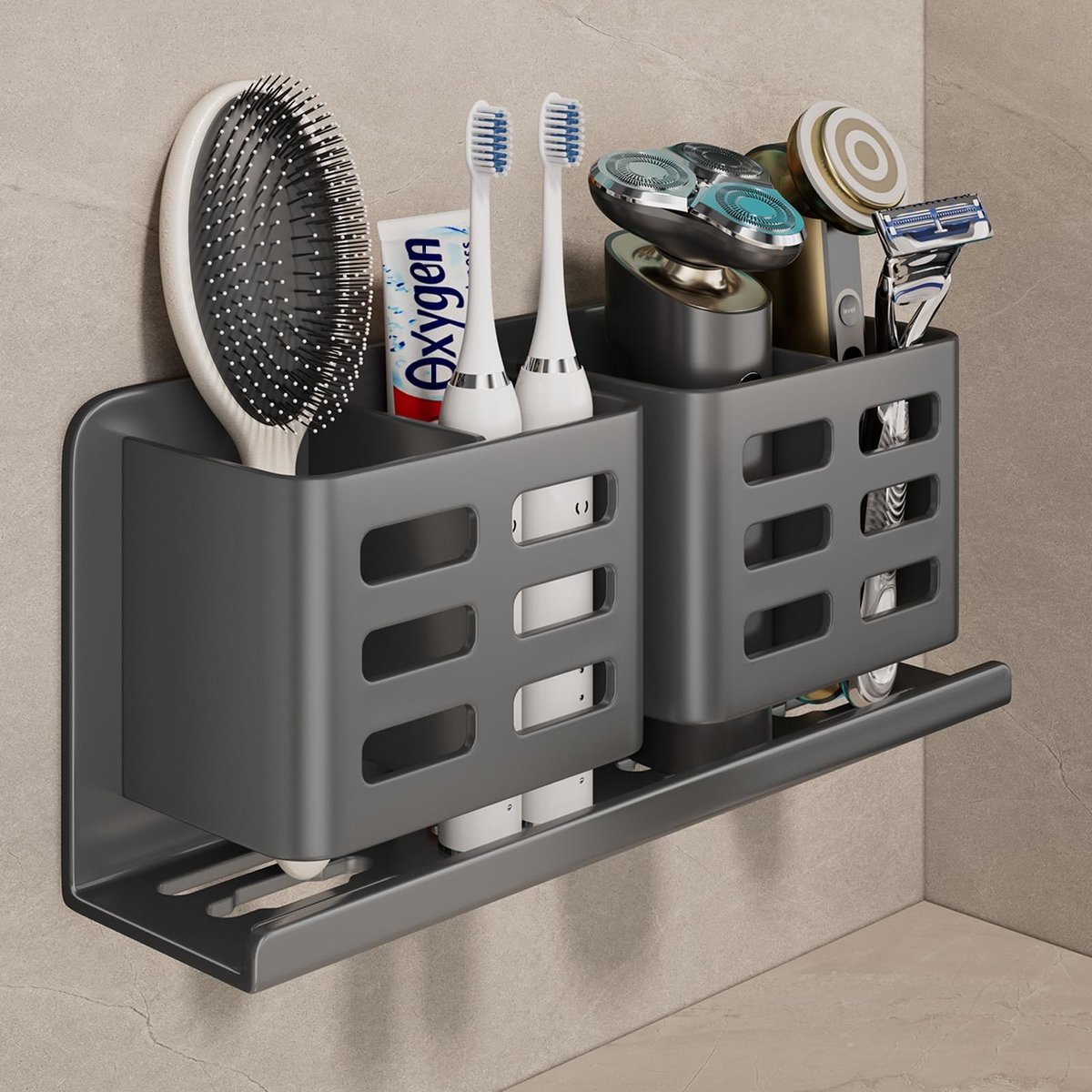 Omgoods - Aluminium Tandborstelhouder met 4 Compartimenten