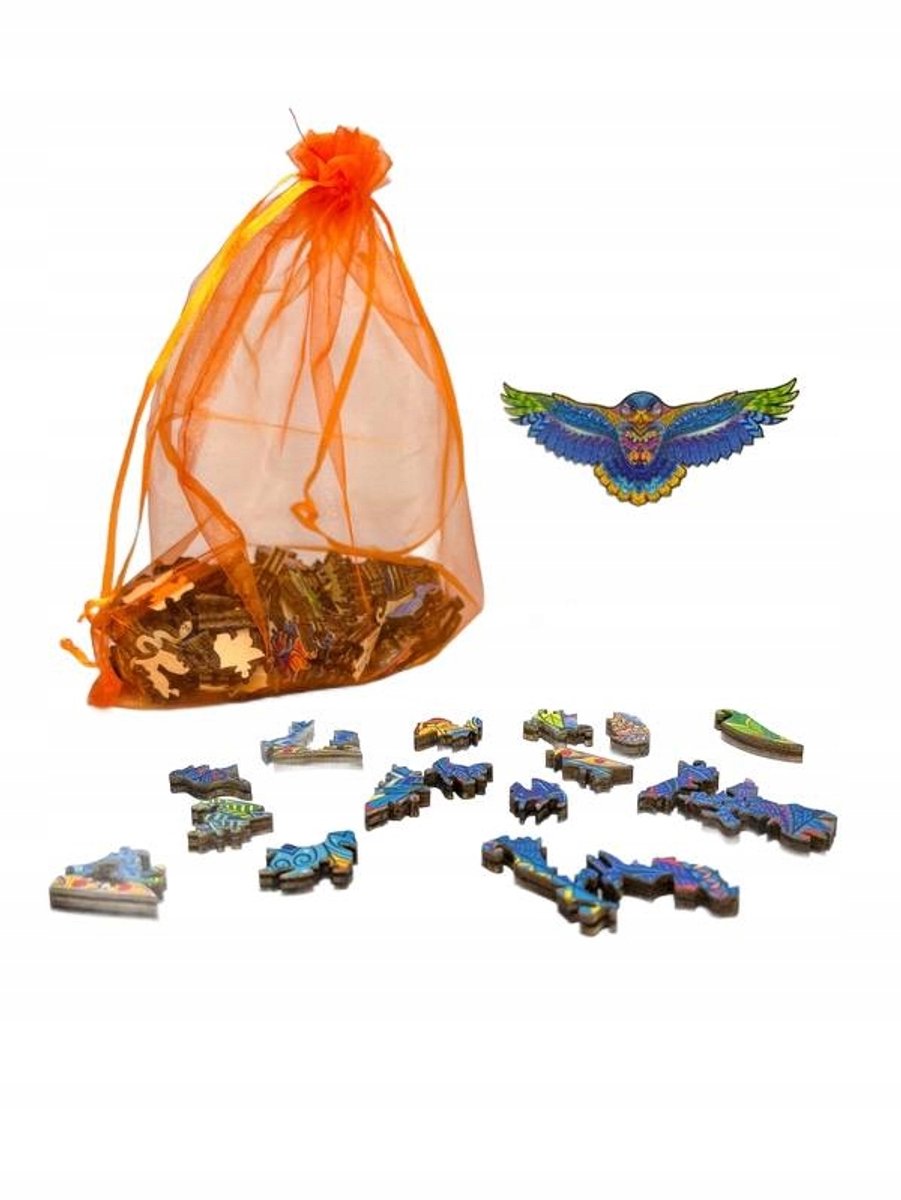 Houten Legpuzzel A4 - Kleurrijke Uil - 200 Stukjes