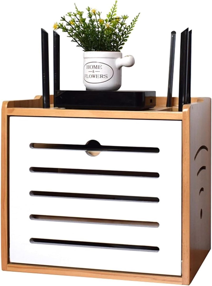 Router Opbergdoos Wandplank Massief Hout Voeding Licht Kat Plug Rij Hub Board Afwerking Desktop Opbergdoos Kabel Verbergen Management Box