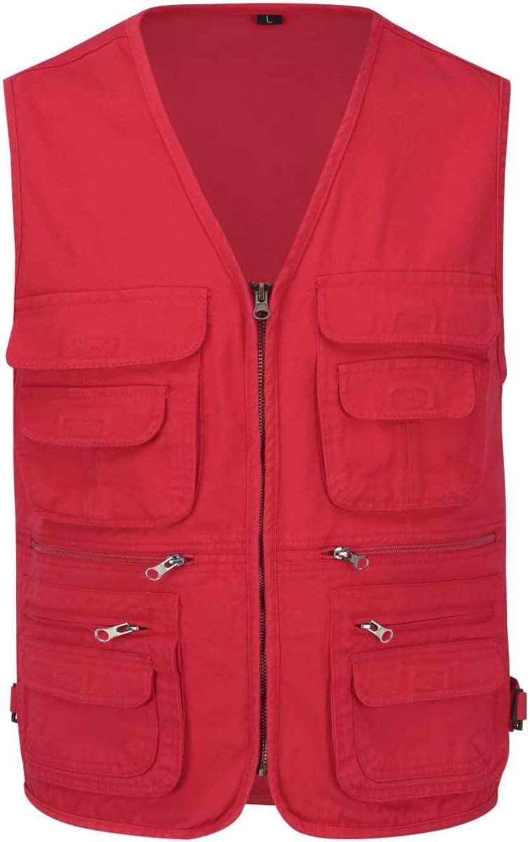 Heren gilet Multi Pocket Cargo Utility Safari Vest Outdoor Vissen Jacht Vest