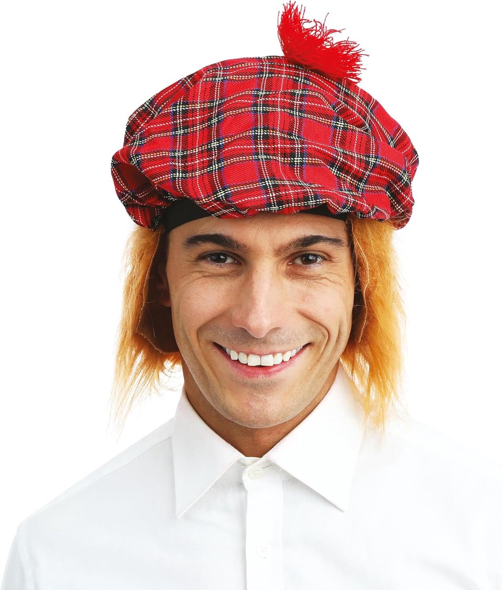 'tit Clown 77310 Baret Schotten in stof volwassenen met haar - meerkleurig