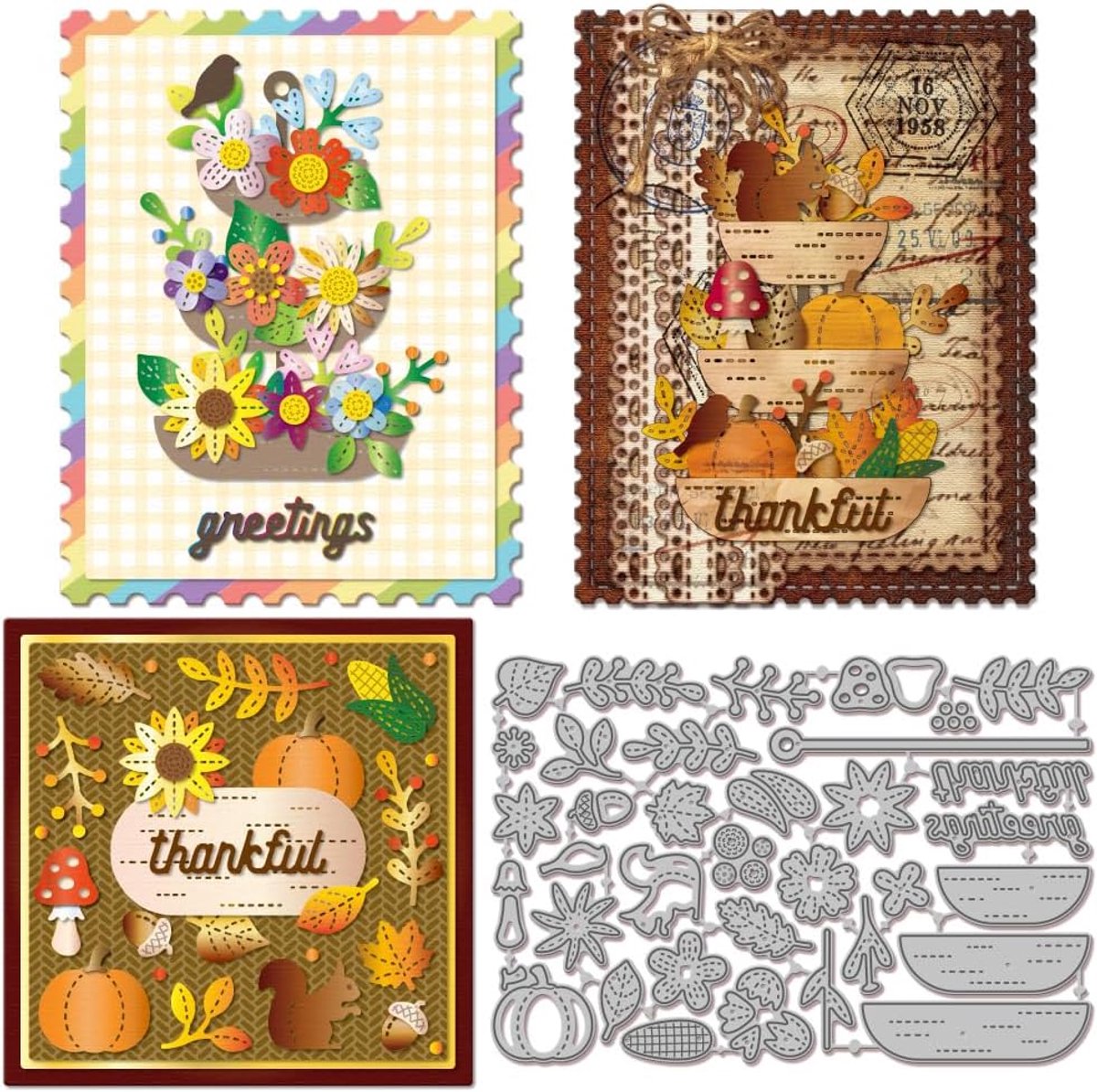 Bloemenstandaard metalen stansvormen herfstbladeren scrapbooking embossjablonen stanssjabloon herfstplant papier reliëf stanssjablonen set voor het maken van kaarten DIY scrapbooking