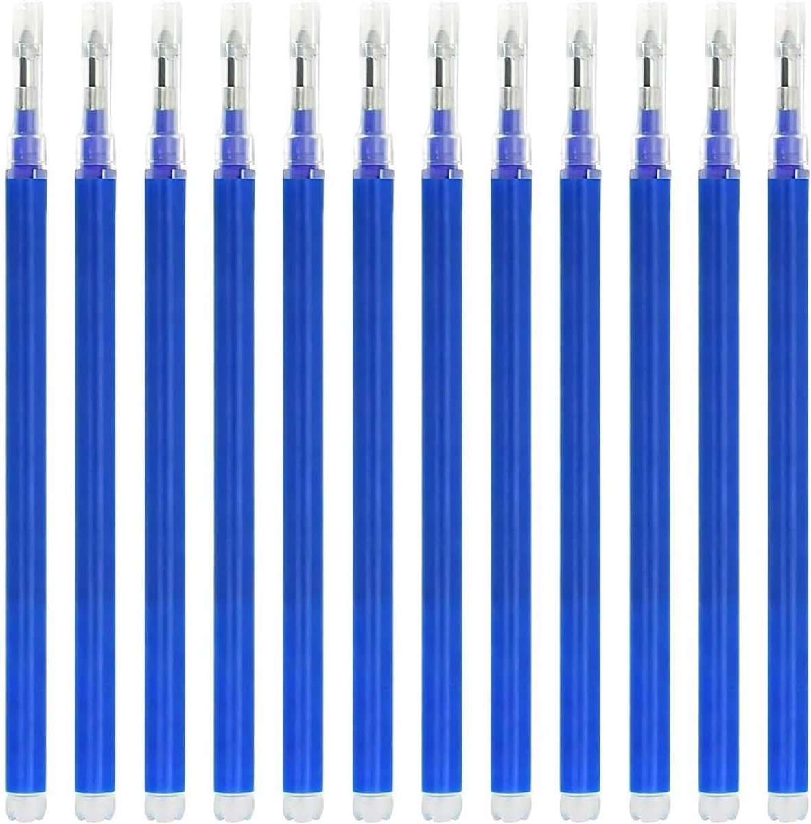 Uitwisbare reservevullingen compatibel met Pilot FriXion Ball & Clicker, [Set van 12], rollerball met warmtegevoelige inkt, schrijflengte 400 m, blauw, 0,7 mm)