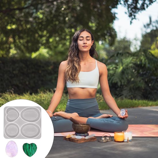 Nagelangst Steen Hars Siliconen Mal, Hars Mallen Siliconen voor Stress Ontspanning Zakstenen, Epoxy Gietvorm Angst Stressverlichting Meditatie Genezing Reiki voor Mannen Vrouwen — afbeelding 2