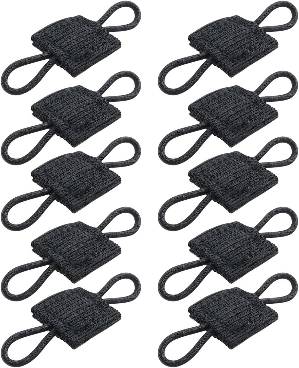 10 stks Tactische Gear Houder Clip Elastische String-Gesp Compatibel met Molle Tactische Vesten Rugzakken Compatibel met Molle Systems Apparatuur