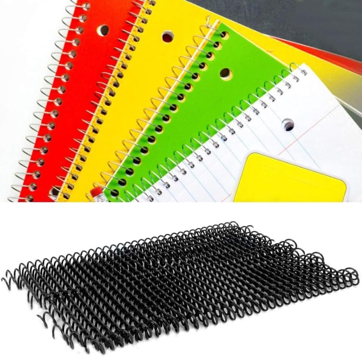 Binding Ring Spring Spiral Rings voor losbladig A4-papier 20st 30 gaats(11 mm * 30 gaten zwart 20 strips)
