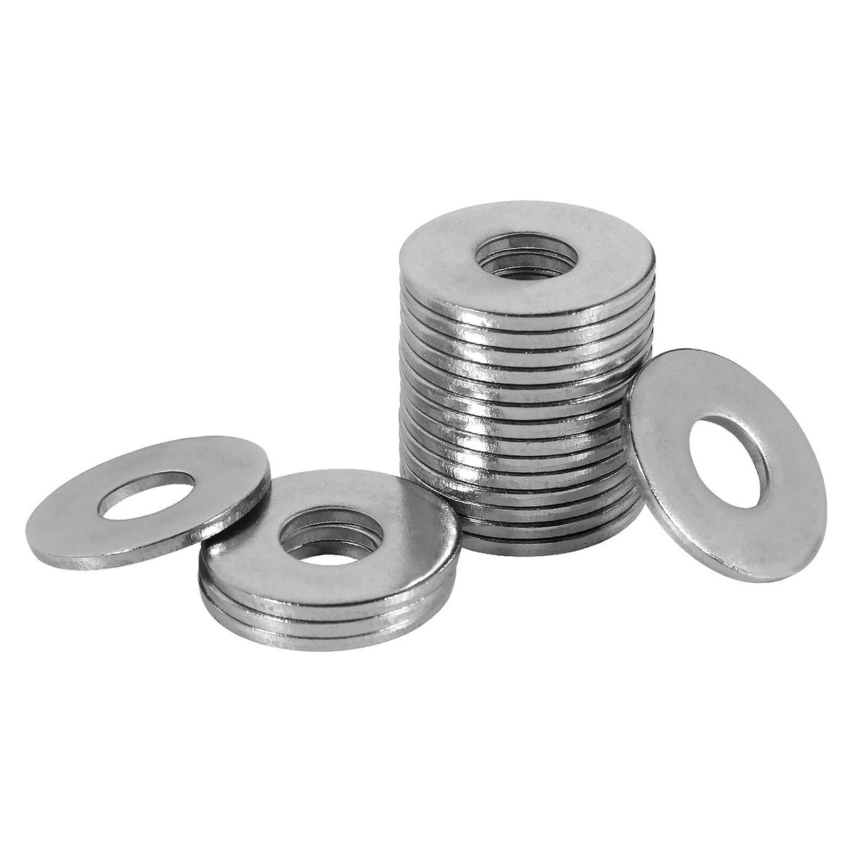 Ringen M12 groot, FOMGIIN sluitringen roestvrij staal A2 V2A 304, carrosserieringen DIN9021 / ISO7093, sluitring M12 x 30 mm, 20 stuks, metalen ringen voor schroeven en moeren
