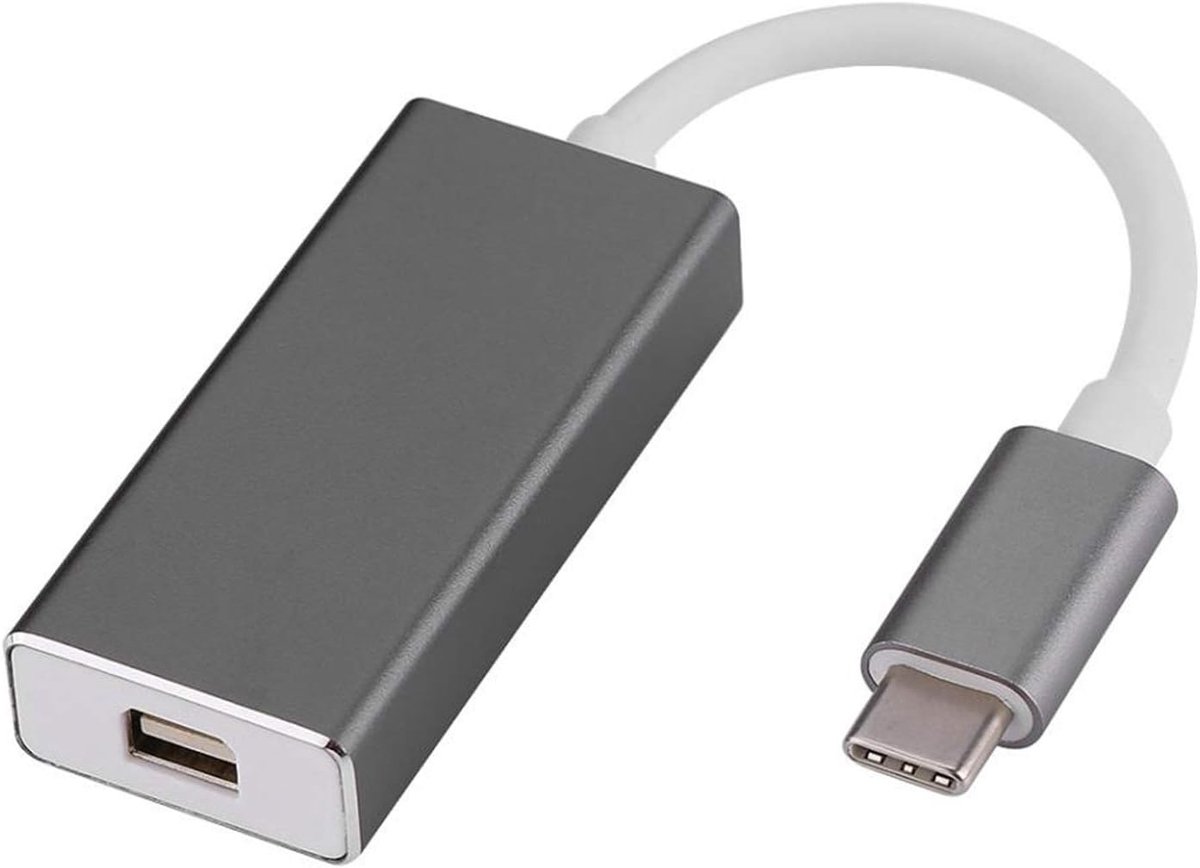 USB C naar Mini Displayport Adapter (4K @60Hz), USB3.1 Type C naar Mini DP Converter Compatibel met USB-C laptops naar een Mini DP enabled LED Cinema Display, Monitor, Projector etc (Grijs)