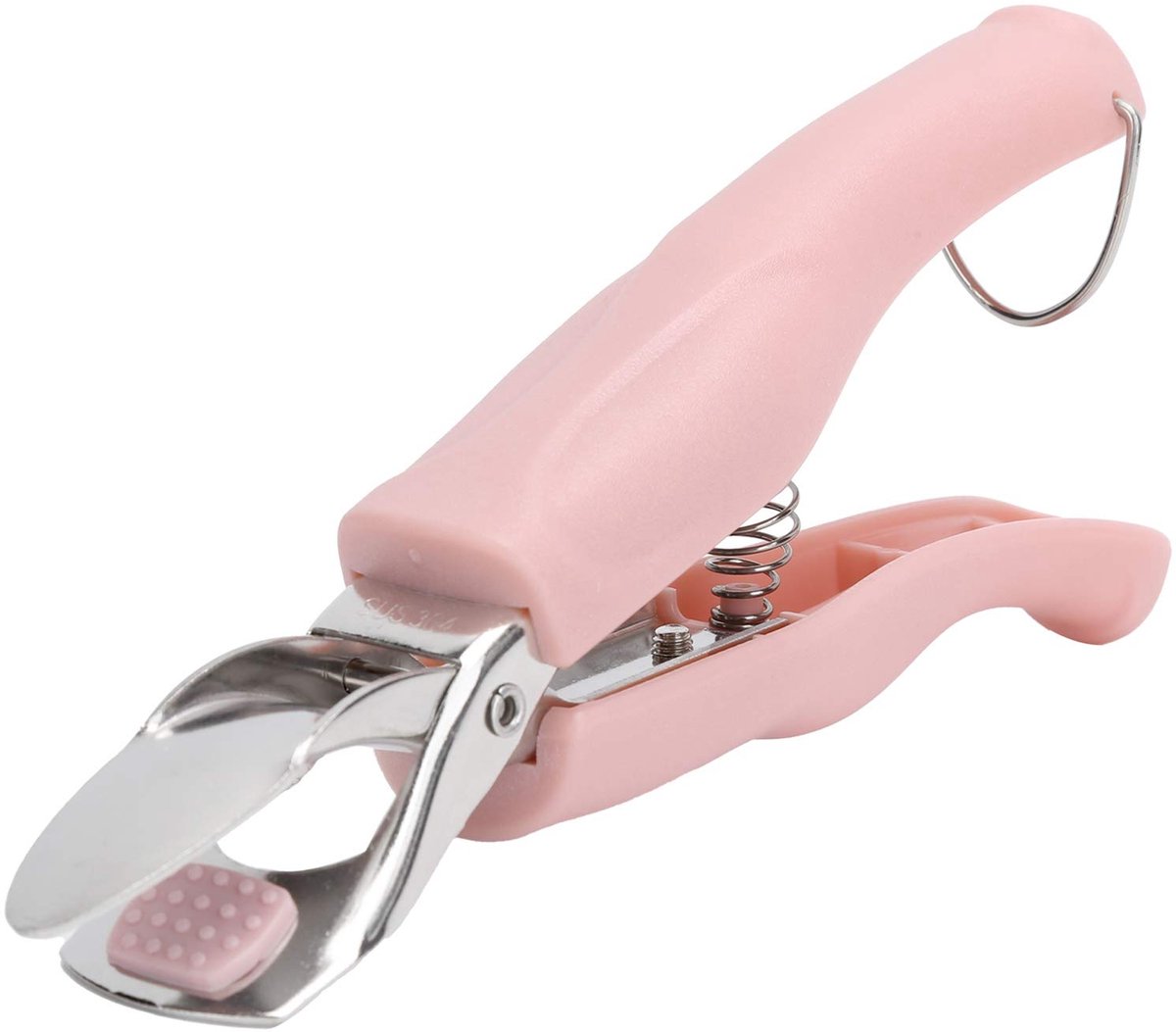 RVS Schaalgrijper met Siliconen Grip, Hittebestendige Keukenhulp (19 cm, Roze)