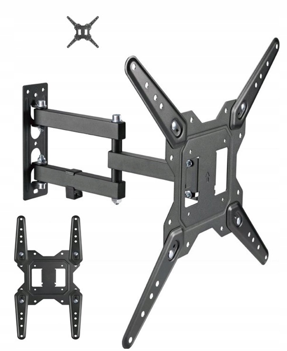 Draaibare TV-muurbeugel - Universeel, Verstelbaar, Max 35 inch