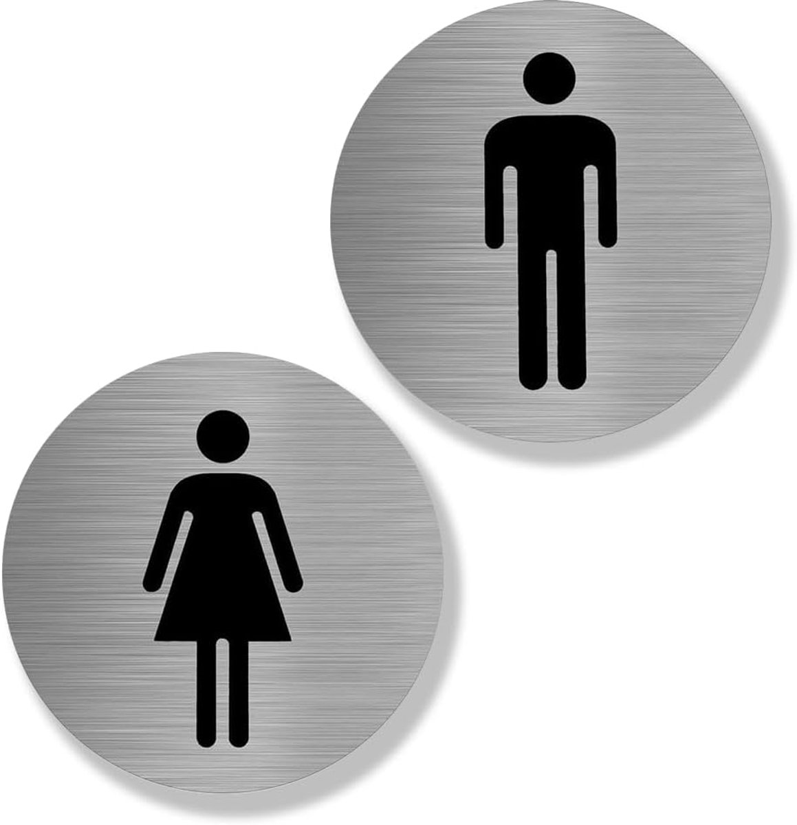 Toiletbordjes - zelfklevend - 2 stuks - voor dames en heren - aluminium toiletbordjes - stickers - deurbordje - toiletborden - toiletborden - toilettekening - 10 x 10 cm