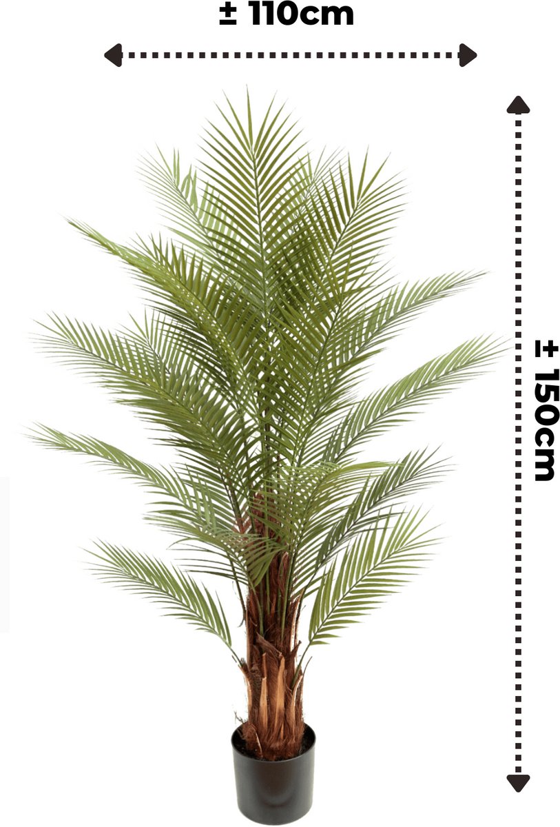 PrettyPlants Kunstpalm 150cm | Palm Kunstplant | Neppalm 150cm | Kunstplanten voor Binnen Groen