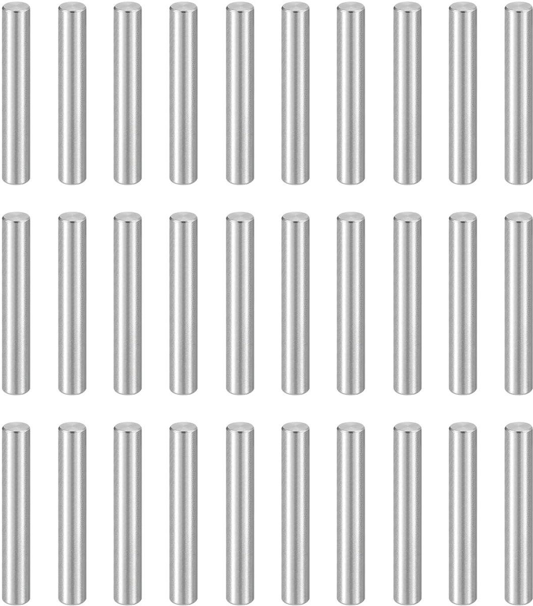 50 stuks pluggen M3 (3 mm) x 20 mm, 304 roestvrij staal, cilindrische plankpennen, bevestigingselementen voor metalen apparaten, houten meubels, doe-het-zelf installatie, zilver