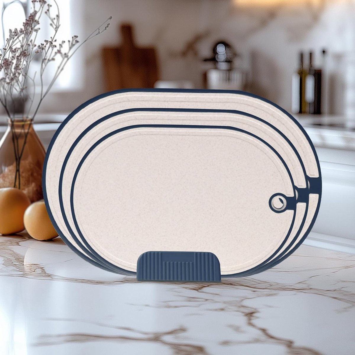 3 stuks, kookplanken van kunststof, BPA-vrij, hakplanken voor vlees, keuken, snijplank, snijplank, vaatwasmachinebestendige snijplank, blauw