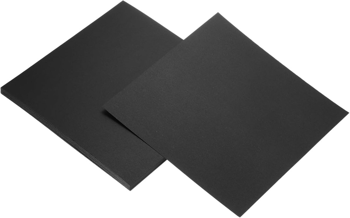 Kraftpapier, 29 x 29 cm, vellen van kraftpapier, voor kunstbenodigdheden, origami, knutselwerk, zwart
