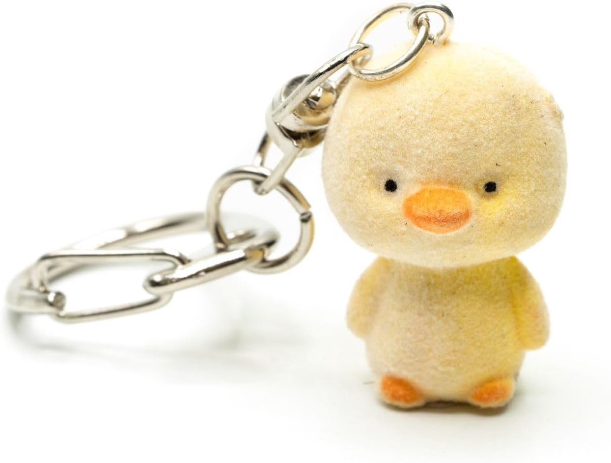 Eend Sleutelhanger Drake Zee Vogel Hout Dier Wit - Handgemaakte Mode-sieraden - Sleutelhanger Hanger, Geel, 30mm