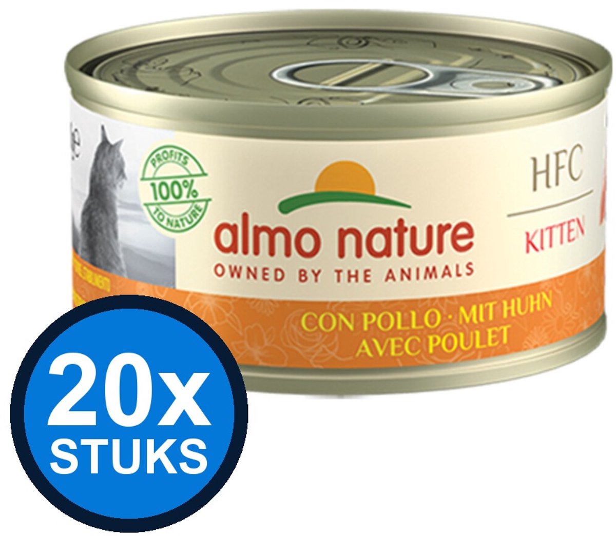20x Almo Nature HFC kitten blik natural kip 70gr