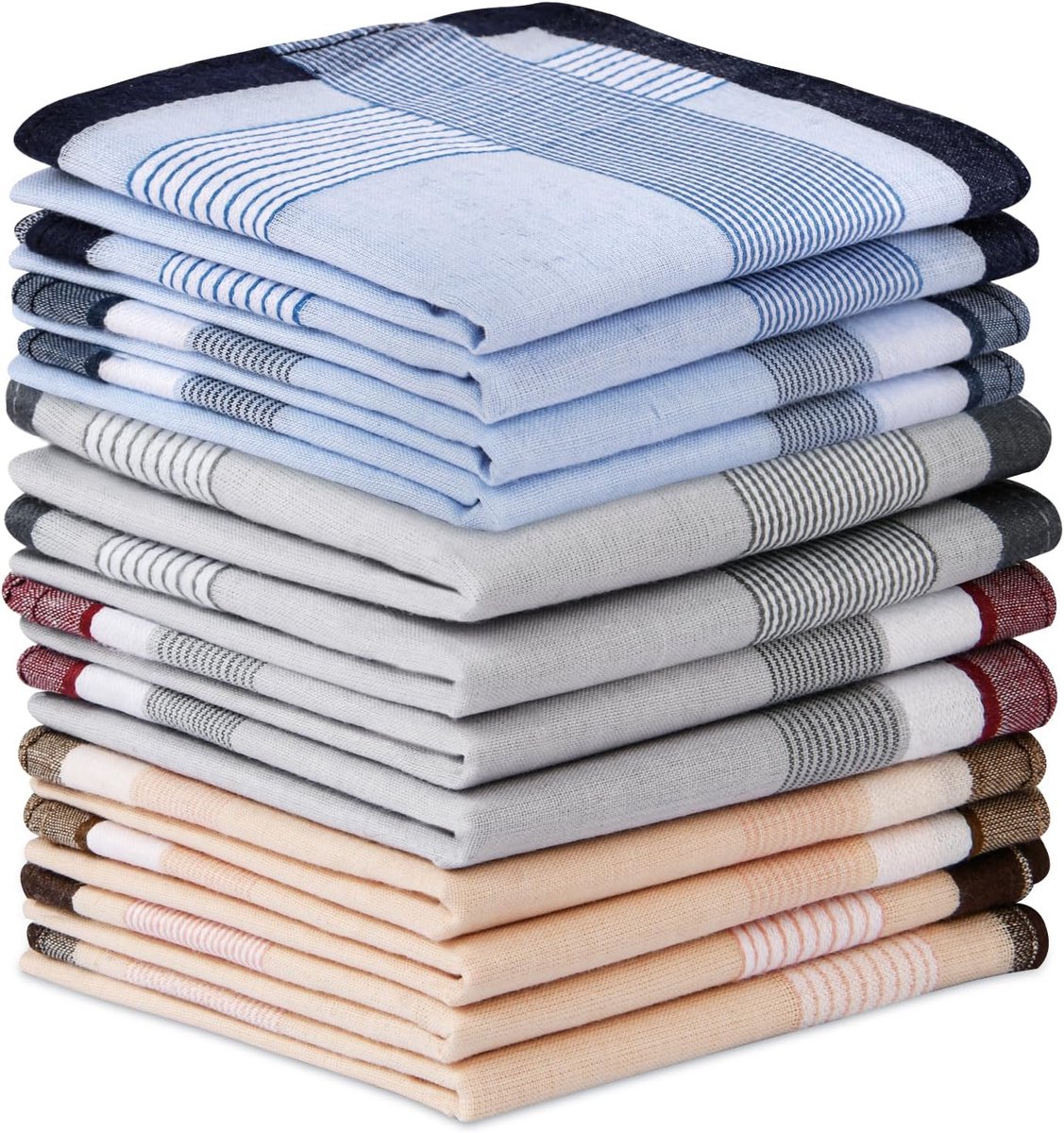 Herenzakdoeken, 12-pack Zachte Heren Zakdoekenset, Heren Premium Zakdoeken Assortiment Pochet Zakdoeken Voor Mannen en Vrouwen, Klassieke Zakdoeken Voor Bruidegoms, Bruiloften, Bal, Feest