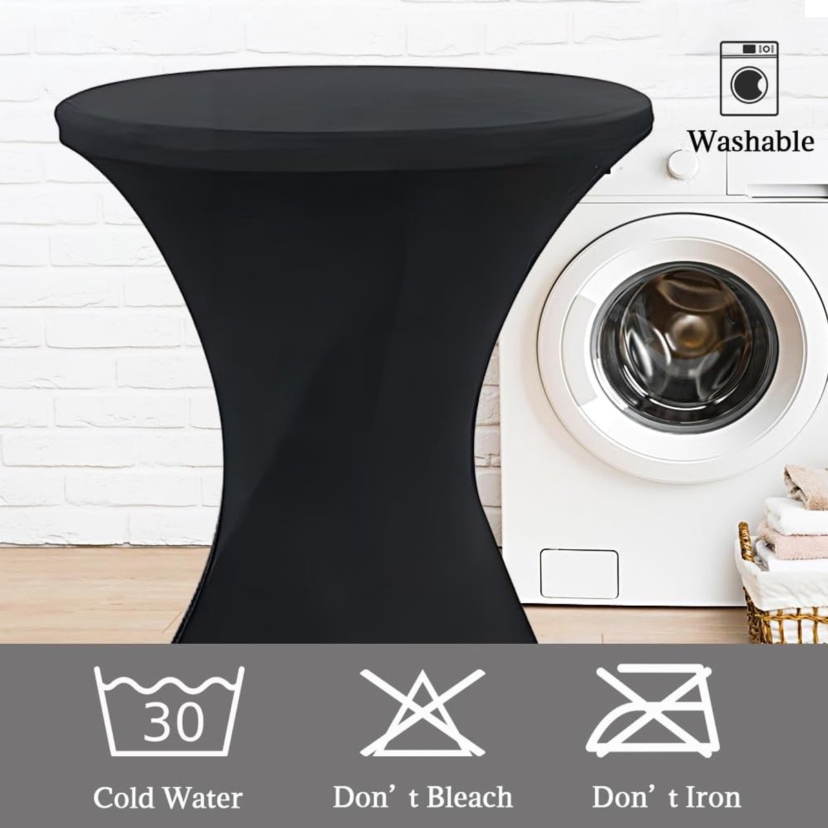Wasbaar cocktailtafelkleed, spandex poseur tafel, rekbaar, rekbaar, tafelkleed, voor bruiloft, feest, verjaardagsfeestjes, huis- en evenementdecoratie (groen, 80x110cm)