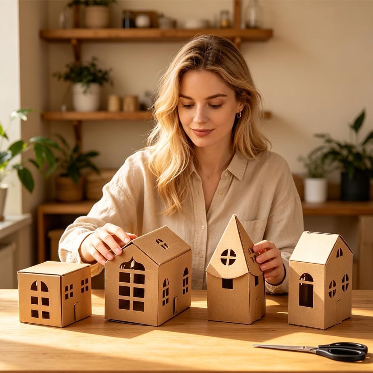Sets 7 stijlen kartonnen huis bouwset, peperkoekhuizen, knutselsets, lege kartonnen huizen om in te kleuren voor kerstfeestdagen, feestartikelen, decoraties
