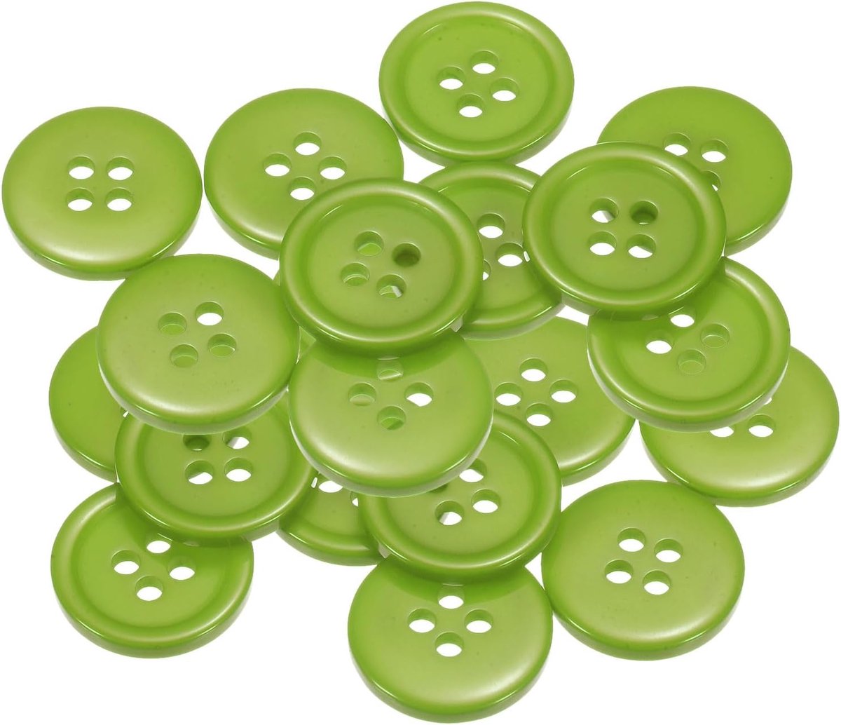 Knopen 18 mm hars rond plat 4-gaats handwerk vervangingsknoppen voor naaien, kleding en doe-het-zelf, groen