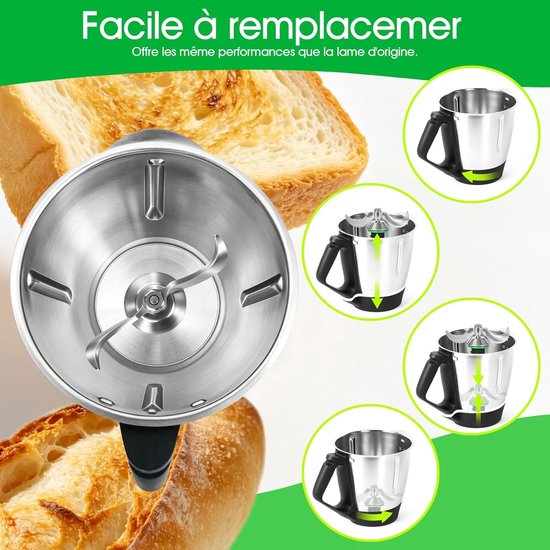 Mes voor Vorwerk Thermomix TM7 TM5 TM6 accessoires Thermomix TM7 TM5 Tm6 stalen lemmet — afbeelding 3