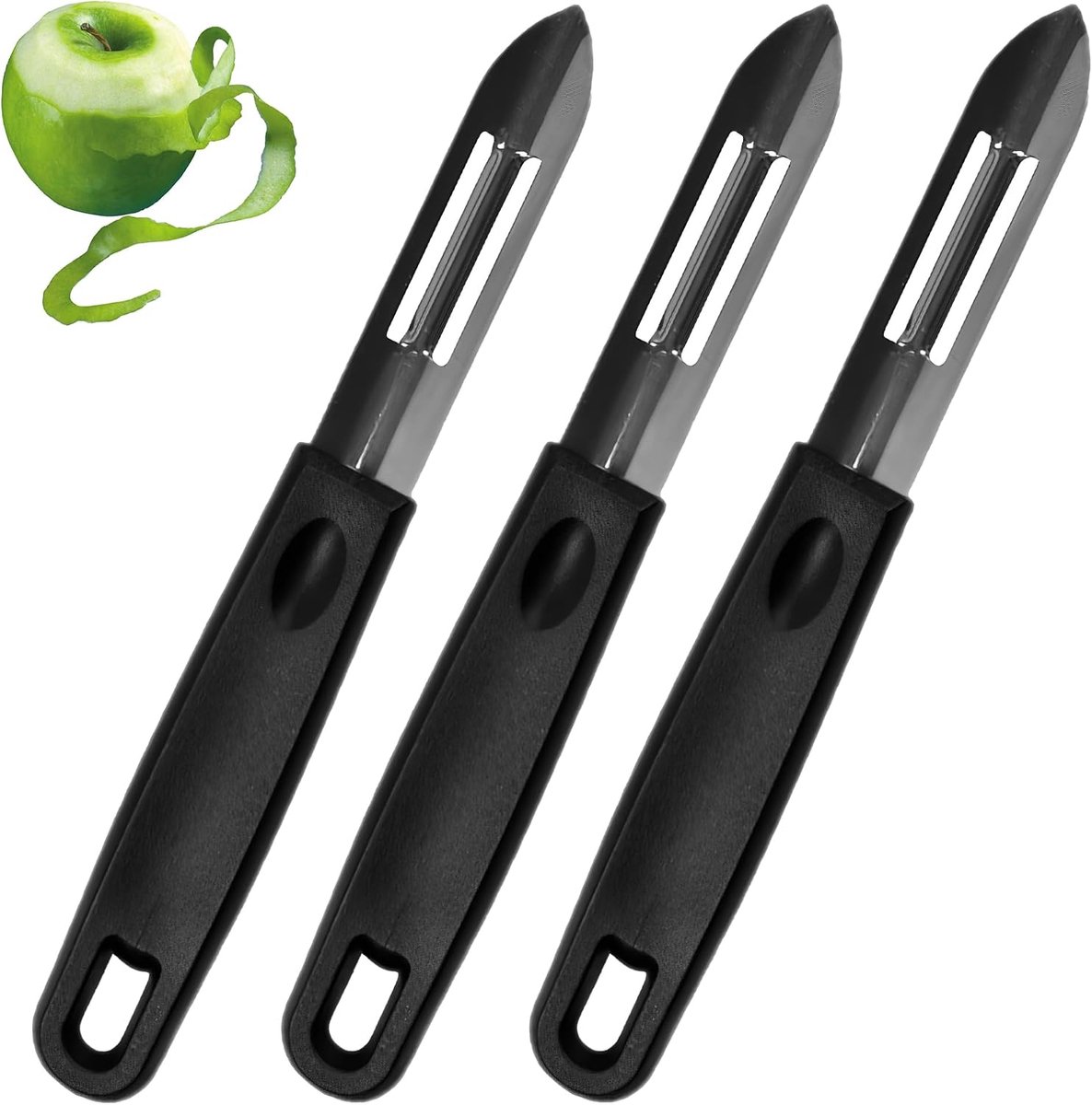 3 stuks dunschiller, dubbel lemmet, aardappelschiller, roestvrij staal, groenteschiller, duurzame schiller voor groenten, veelzijdige schilmesjes voor aardappelen, wortelen, komkommers, appels en